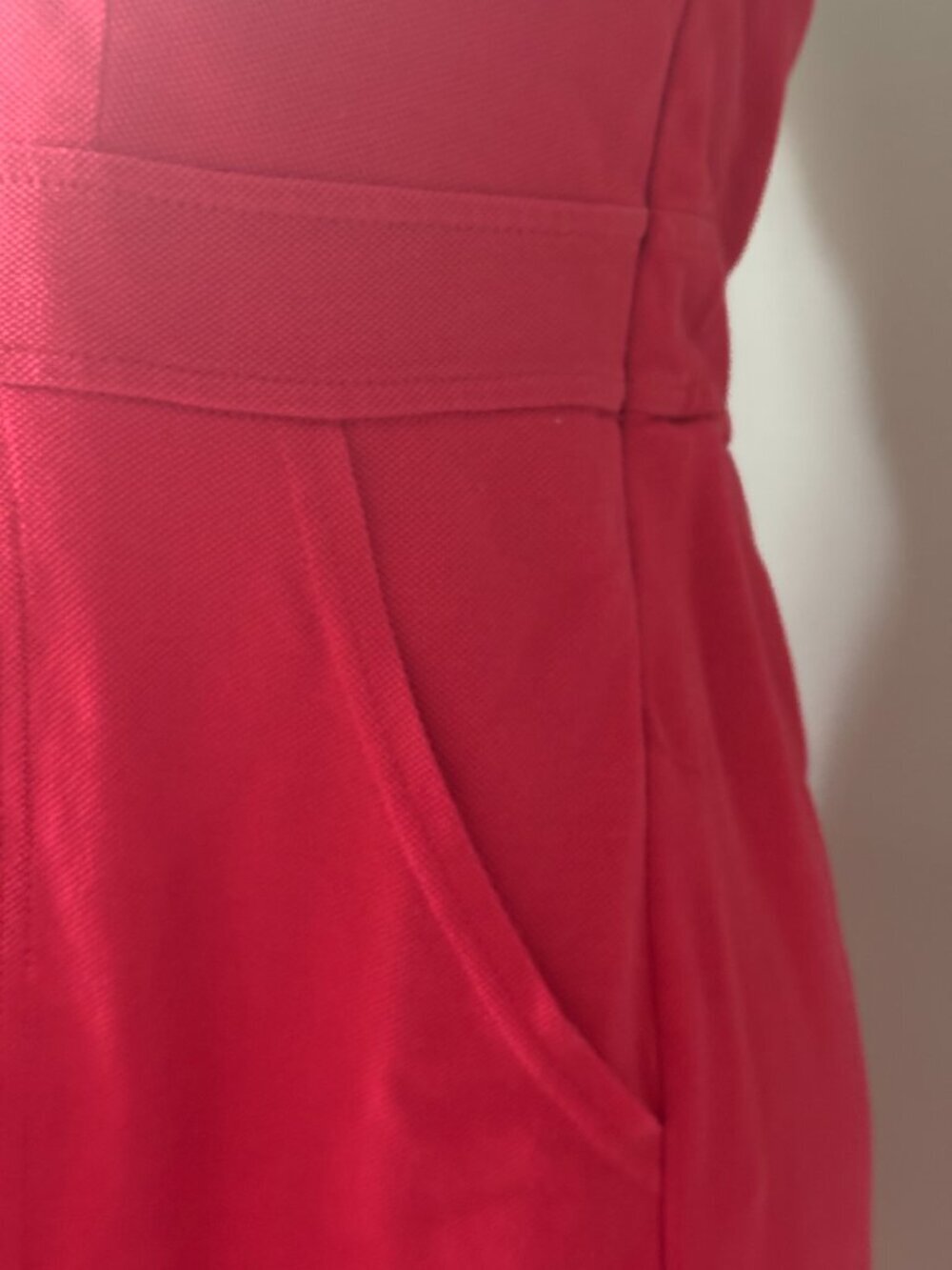 J.Crew Red Pique Cotton Strapless Dress with Pockets Size 6 Like New - Picture 2 of 7